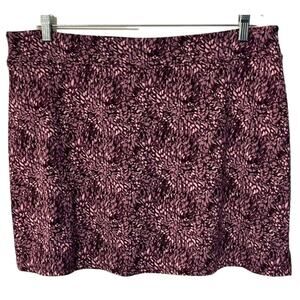 Tranquility Athleisure Skort Women's Size XXL Burgundy Pink Abstract Floral Buil